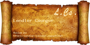 Lendler Csongor névjegykártya
